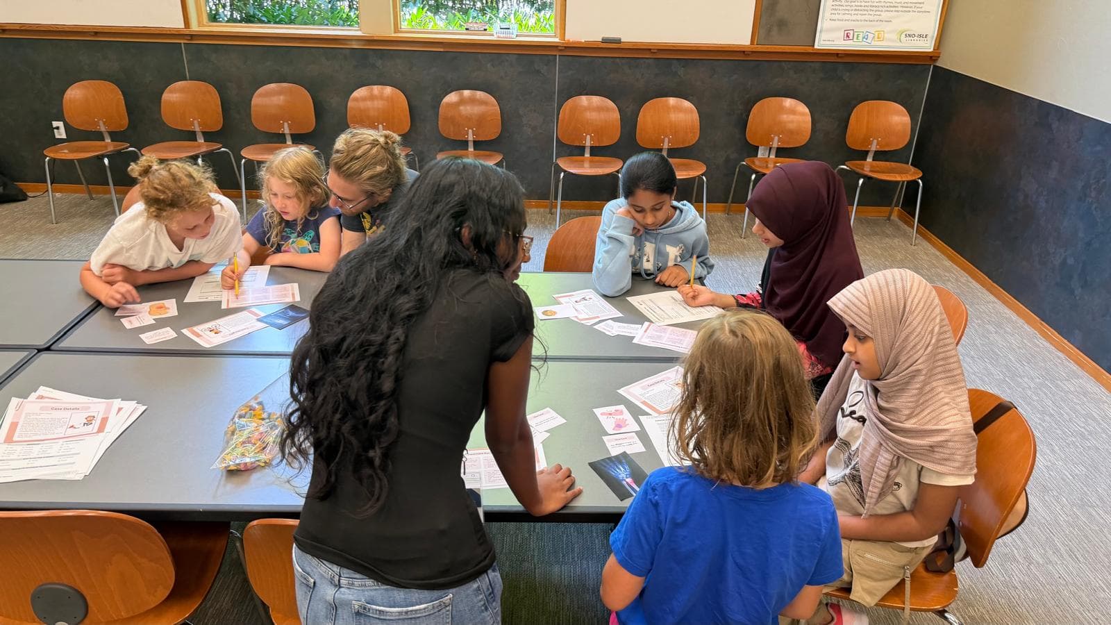 Students completing a healthcare activity
