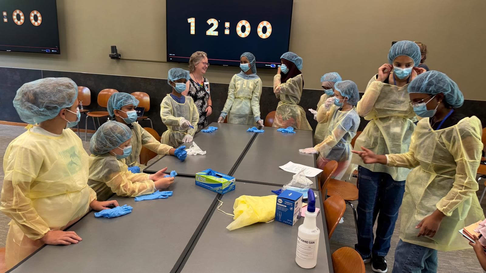 Students ready for a workshop activity